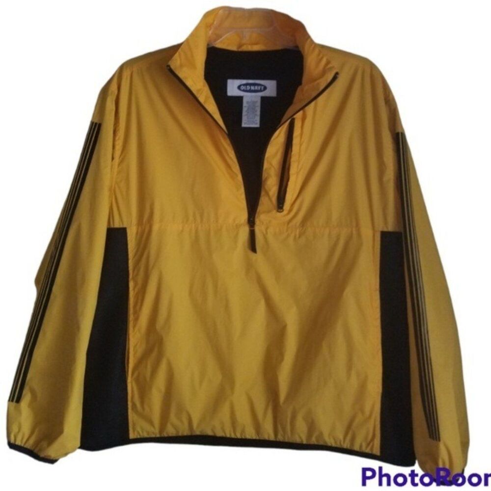 Old Navy Gold and Black Shell with 3 Pockets Size Large